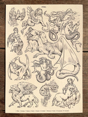 Pack Prints Medieval Mythological Beings and Dragon ©