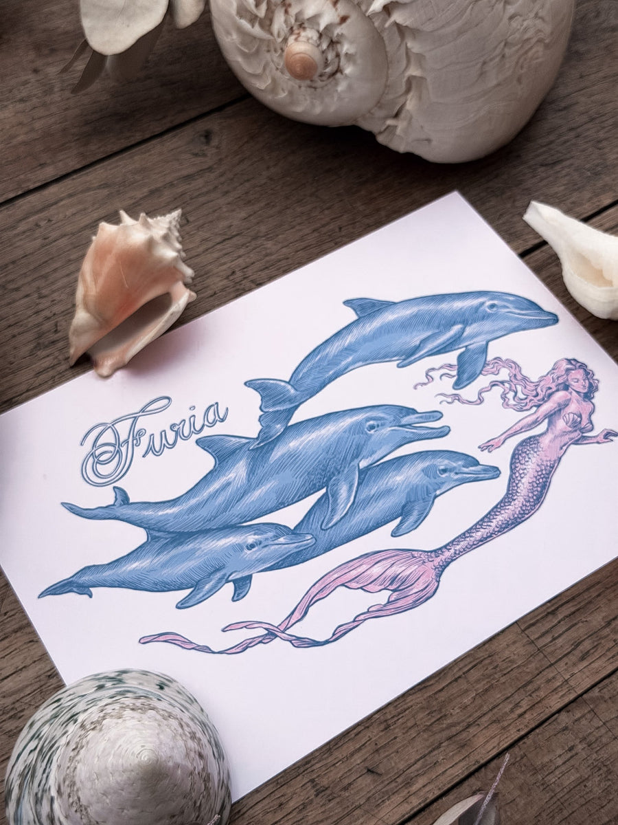 Pack Print Dolphins and Mermaid®