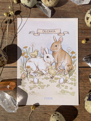 Rabbit and Chick Postcard ®