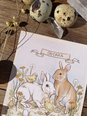 Rabbit and Chick Postcard ®