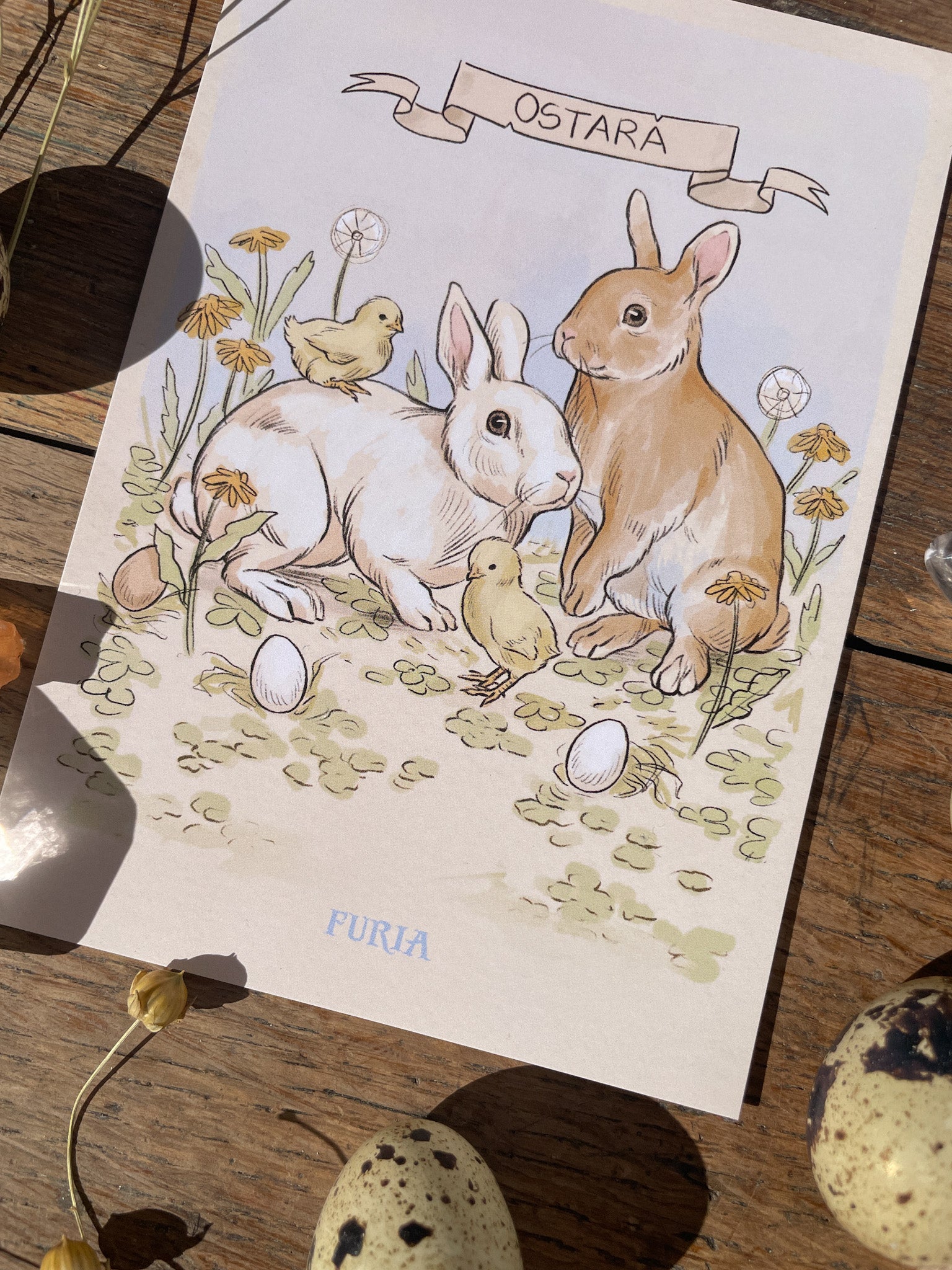 Rabbit and Chick Postcard ®