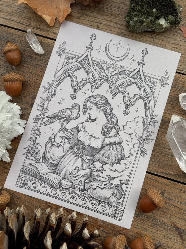 Witch Brewing Potion Print