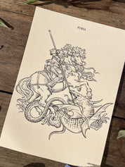 Pack Prints Medieval Mythological Beings and Dragon ©