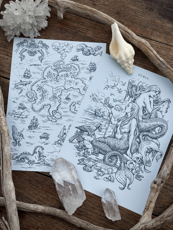 Mermaids and Treasure Map® Print Pack